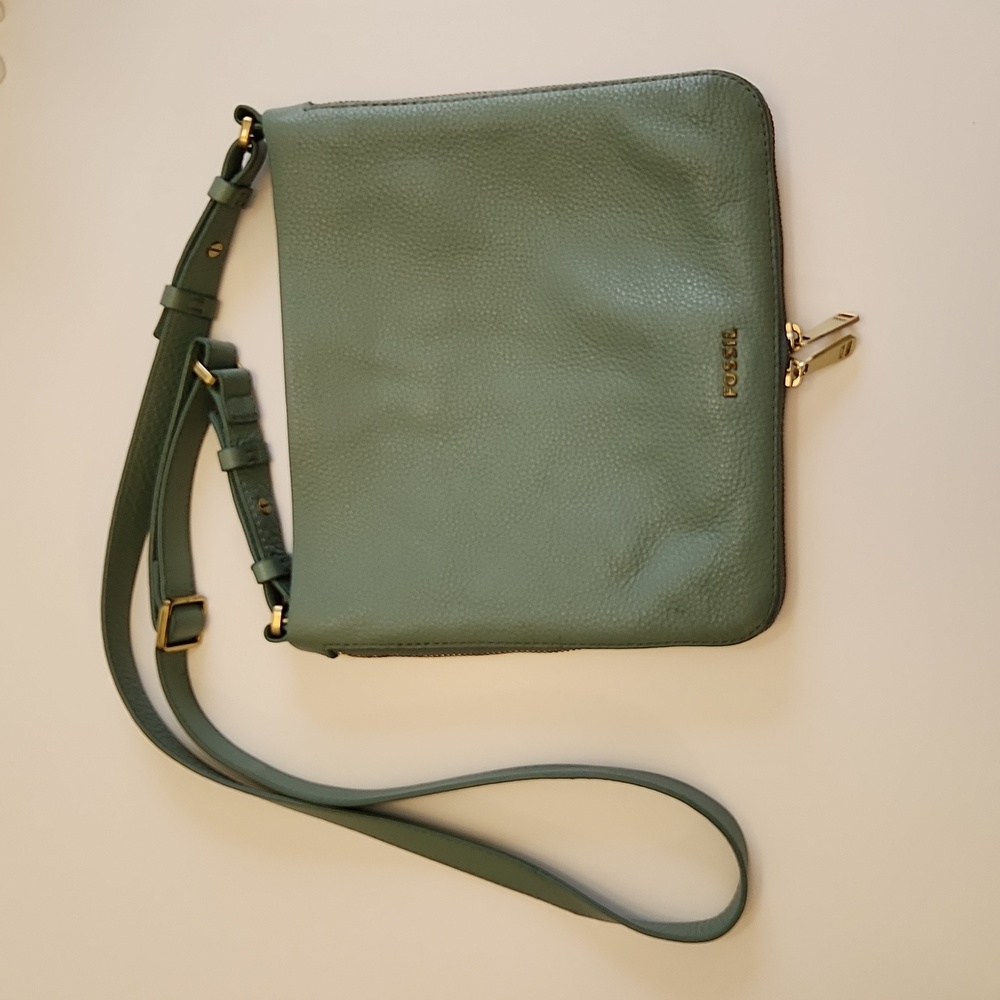 Green/Blue Leather Fossil crossbody